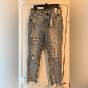 Judy Blue Light Blue Distressed Skinny Jeans NWT